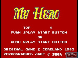 Title screen of the game My Hero on Sega Master System