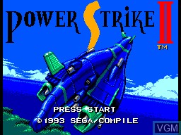 Title screen of the game Power Strike II on Sega Master System