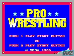 Title screen of the game Pro Wrestling on Sega Master System