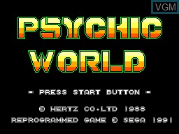 Title screen of the game Psychic World on Sega Master System