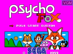 Title screen of the game Psycho Fox on Sega Master System