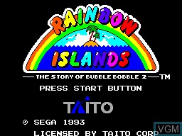 Title screen of the game Rainbow Islands - Story of the Bubble Bobble 2 on Sega Master System