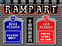 Title screen of the game Rampart on Sega Master System