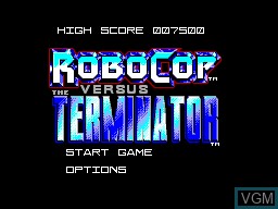 Title screen of the game RoboCop Versus The Terminator on Sega Master System