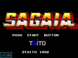 Title screen of the game Sagaia on Sega Master System