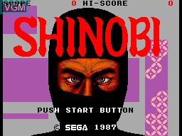 Title screen of the game Shinobi on Sega Master System