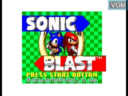 Title screen of the game Sonic Blast on Sega Master System