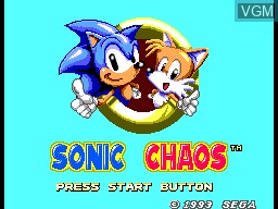 Title screen of the game Sonic the Hedgehog Chaos on Sega Master System