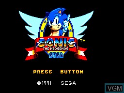 Title screen of the game Sonic the Hedgehog on Sega Master System