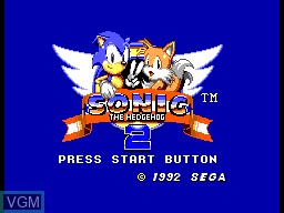 Title screen of the game Sonic the Hedgehog 2 on Sega Master System