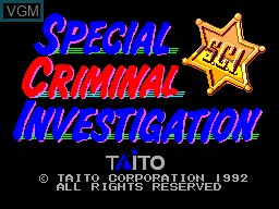 Title screen of the game Special Criminal Investigation on Sega Master System
