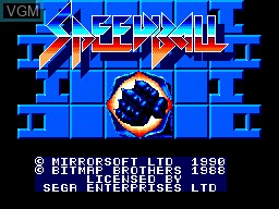 Title screen of the game Speedball on Sega Master System