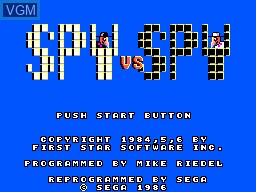 Title screen of the game Spy vs. Spy on Sega Master System