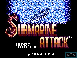 Title screen of the game Submarine Attack on Sega Master System