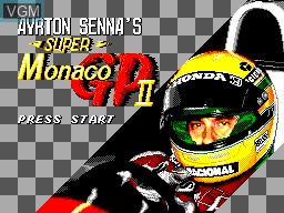 Title screen of the game Ayrton Senna's Super Monaco GP II on Sega Master System