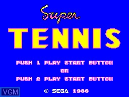 Title screen of the game Super Tennis on Sega Master System