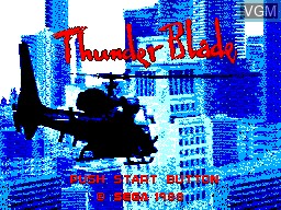 Title screen of the game Thunder Blade on Sega Master System