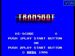 Title screen of the game Transbot on Sega Master System