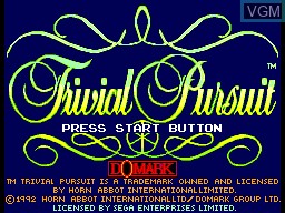 Title screen of the game Trivial Pursuit on Sega Master System