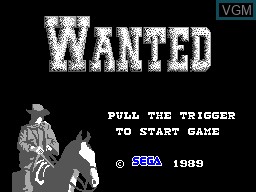 Title screen of the game Wanted on Sega Master System