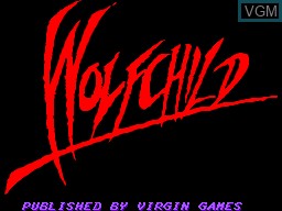 Title screen of the game Wolfchild on Sega Master System