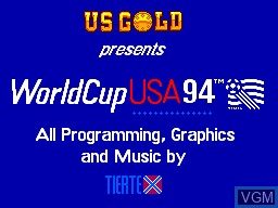 Title screen of the game World Cup USA 94 on Sega Master System