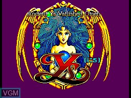 Title screen of the game Ys - The Vanished Omens on Sega Master System
