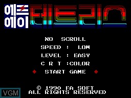 Title screen of the game FA Tetris on Sega Master System