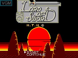 Title screen of the game Lord of Sword on Sega Master System