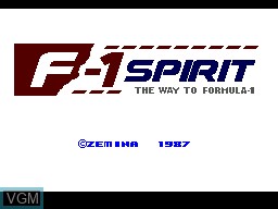 Title screen of the game F-1 Spirit - The way to Formula-1 on Sega Master System