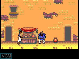 Menu screen of the game Aladdin on Sega Master System