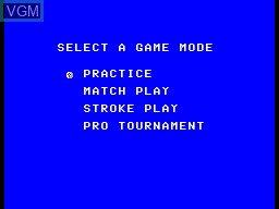 Menu screen of the game Golfamania on Sega Master System
