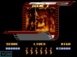 Menu screen of the game Indiana Jones and the Last Crusade - The Action Game on Sega Master System