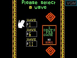 Menu screen of the game Klax on Sega Master System