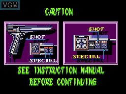 Menu screen of the game Laser Ghost on Sega Master System