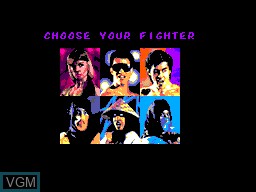 Menu screen of the game Mortal Kombat on Sega Master System