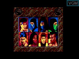 Menu screen of the game Mortal Kombat II on Sega Master System