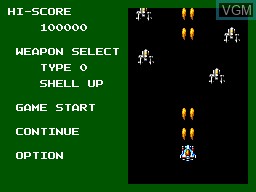Menu screen of the game Power Strike II on Sega Master System