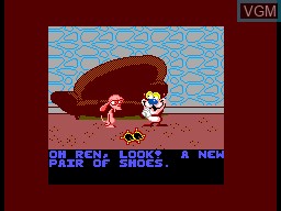 Menu screen of the game Quest for the Shaven Yak Starring Ren & Stimpy on Sega Master System