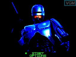 Menu screen of the game RoboCop 3 on Sega Master System