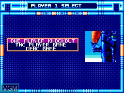 Menu screen of the game Speedball on Sega Master System