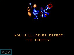 Menu screen of the game Strider on Sega Master System