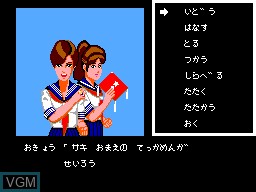 Menu screen of the game Sukeban Deka II - Shoujo Tekkamen Densetsu on Sega Master System