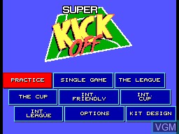 Menu screen of the game Super Kick Off on Sega Master System