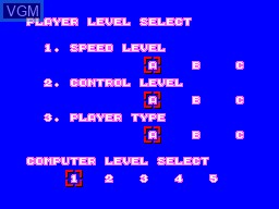 Menu screen of the game Super Tennis on Sega Master System