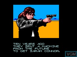 Menu screen of the game Terminator 2 - Judgment Day on Sega Master System