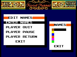 Menu screen of the game Trivial Pursuit on Sega Master System