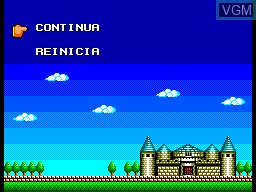 Menu screen of the game Turma da Monica em O Resgate on Sega Master System