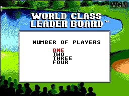 Menu screen of the game World Class Leader Board on Sega Master System