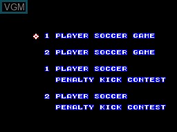 Menu screen of the game World Soccer on Sega Master System